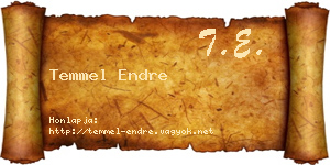 Temmel Endre névjegykártya