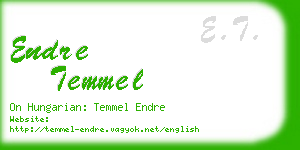 endre temmel business card